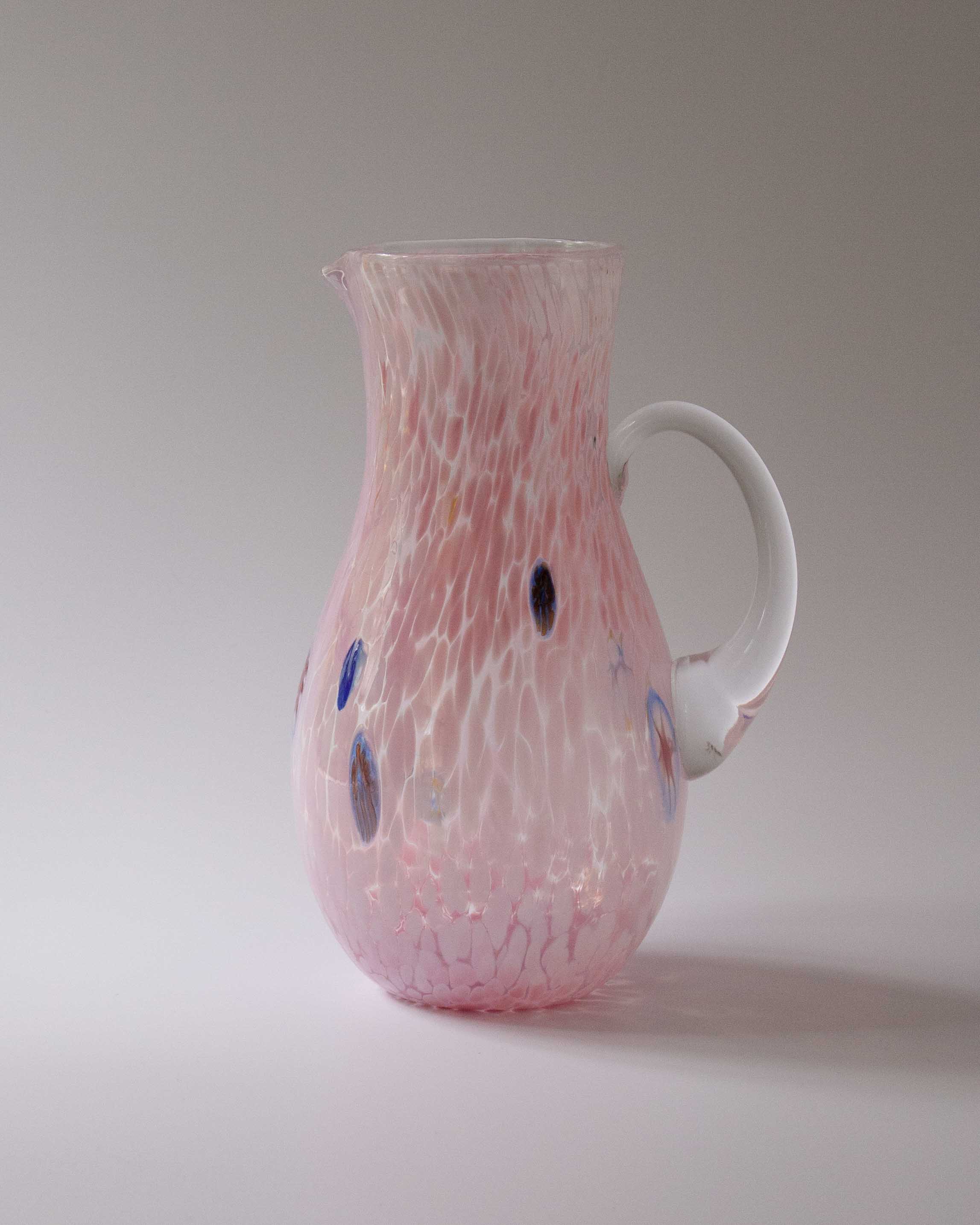Handblown Pink Murano Jug | Anboise