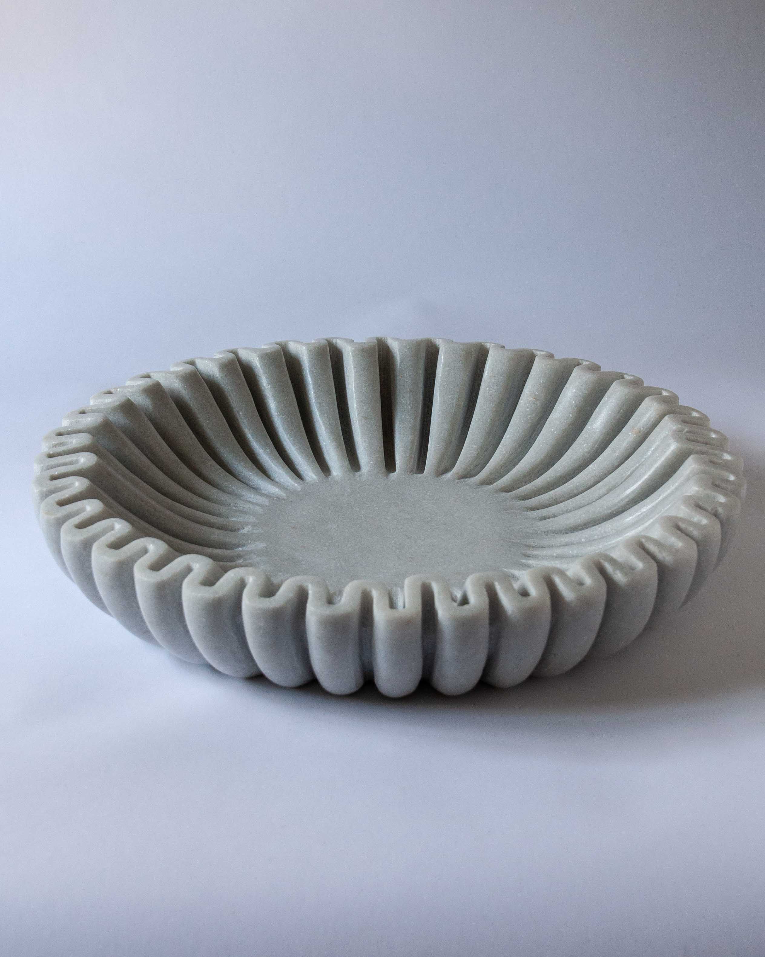 Mariana Marble Fluted Bowl | Anboise Accessories