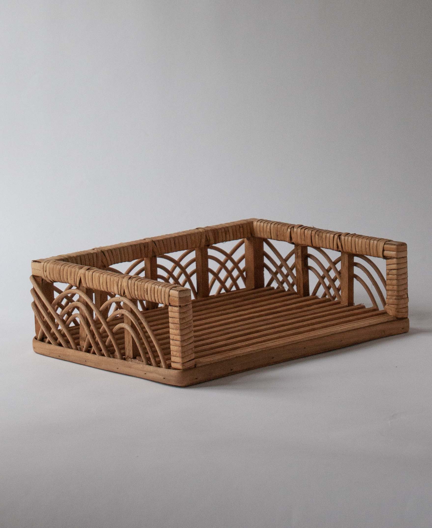 Evie Bamboo & Rattan Desk Paper Tray | Anboise