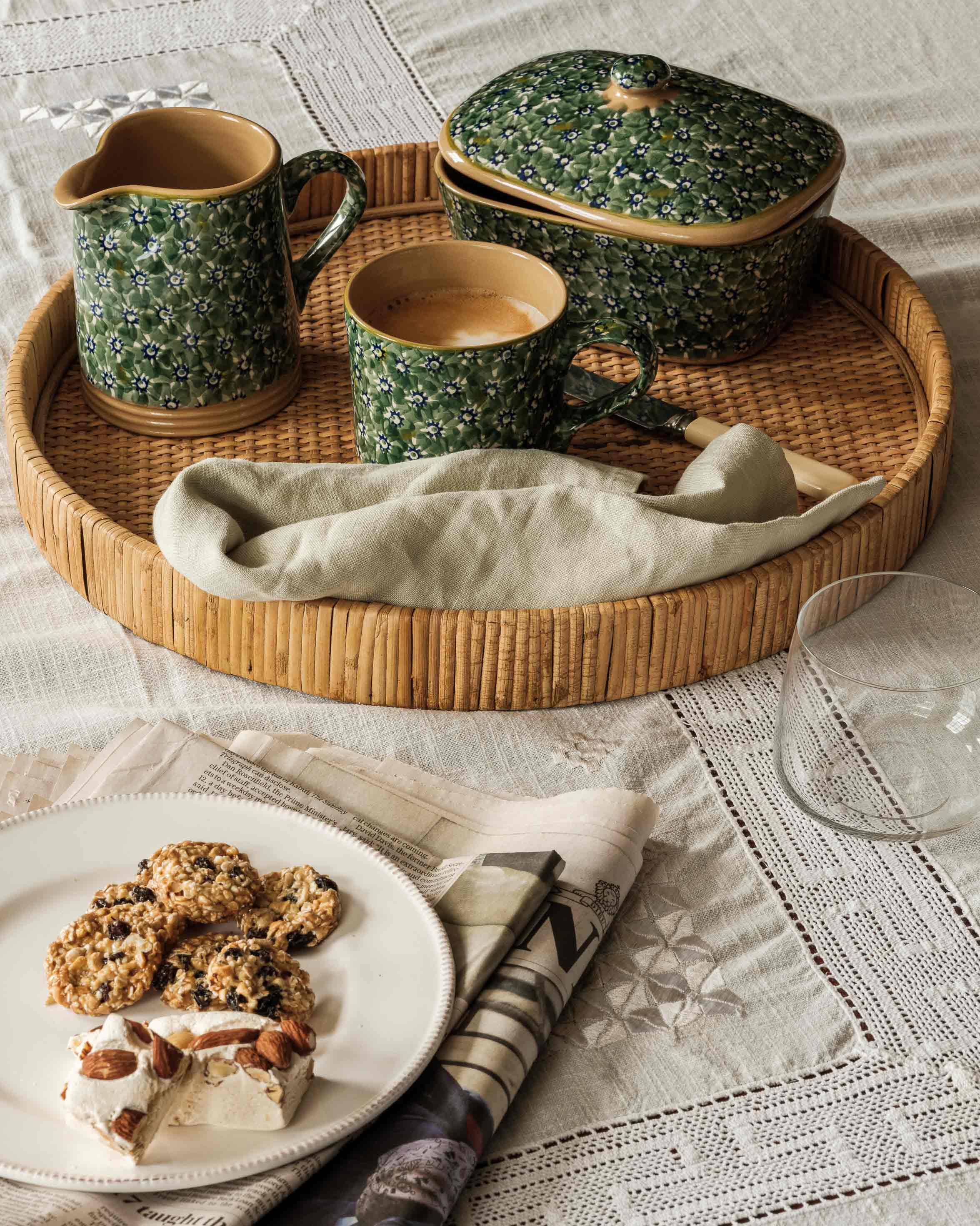 Kenmare Handmade Green Ceramic Butter Dish | Anboise Tableware