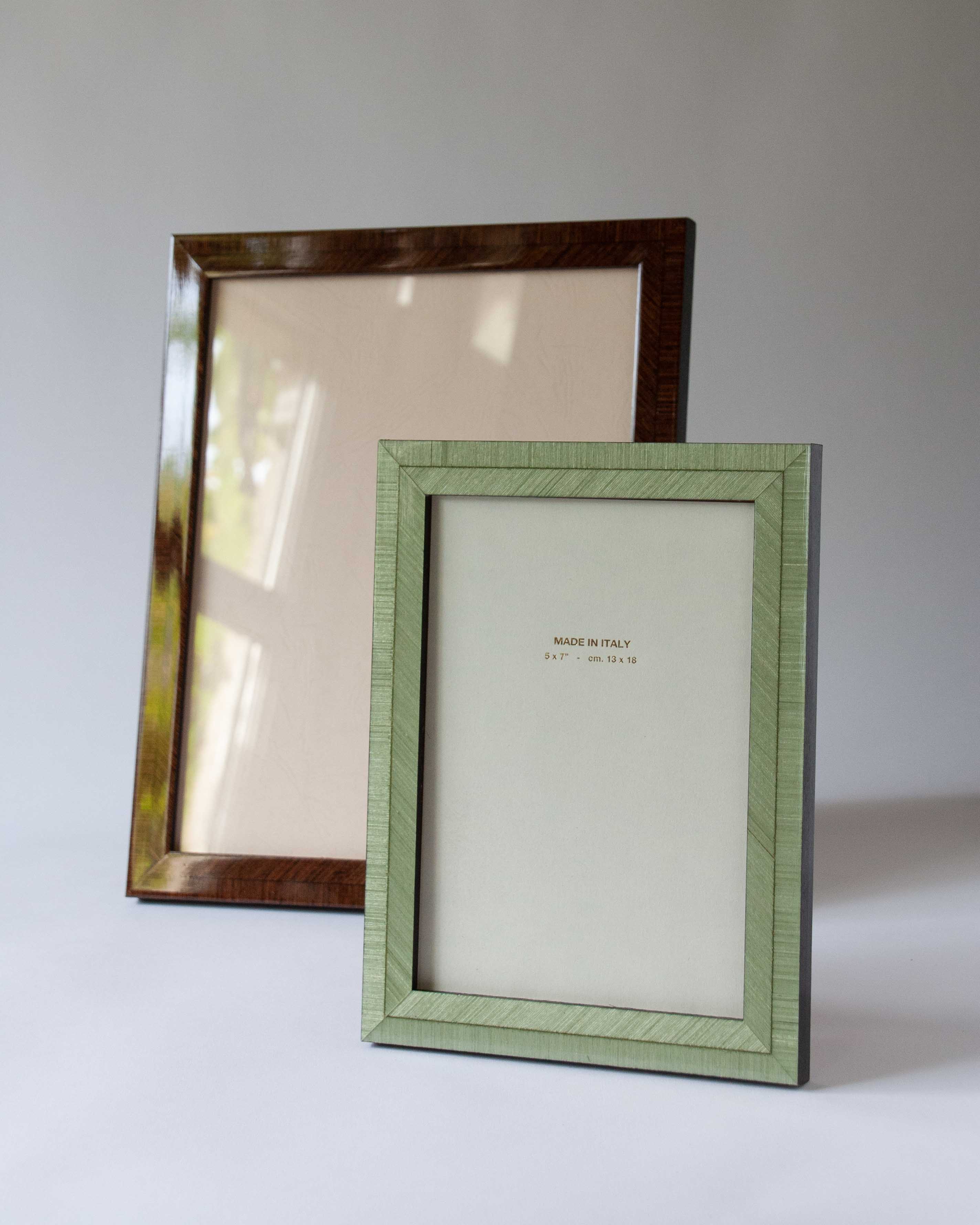 Gabriela Handmade Light Green Lacquered Marquetry Photo Frame | Anboise