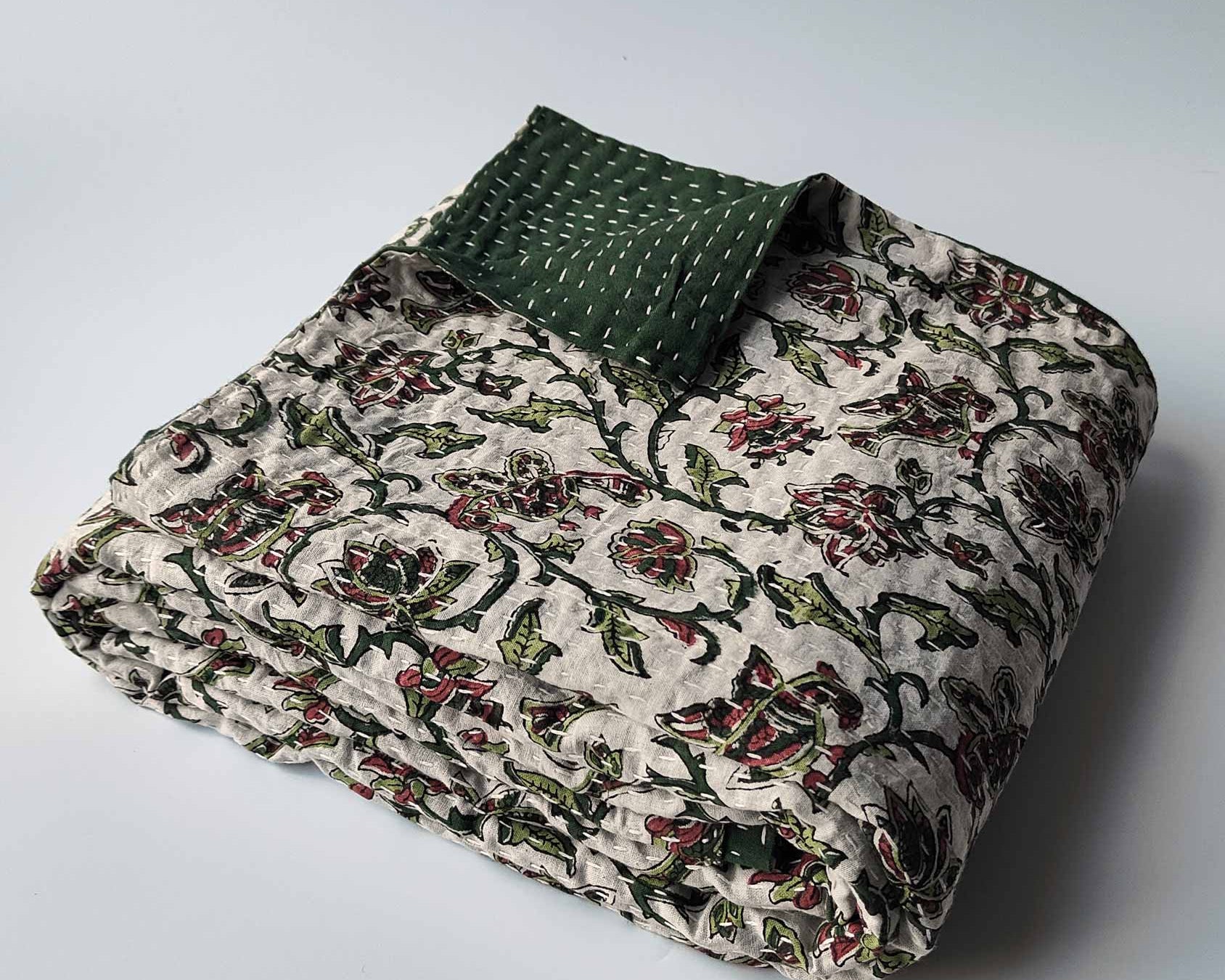 Amanda Handmade Block Printed Quilt | Anboise