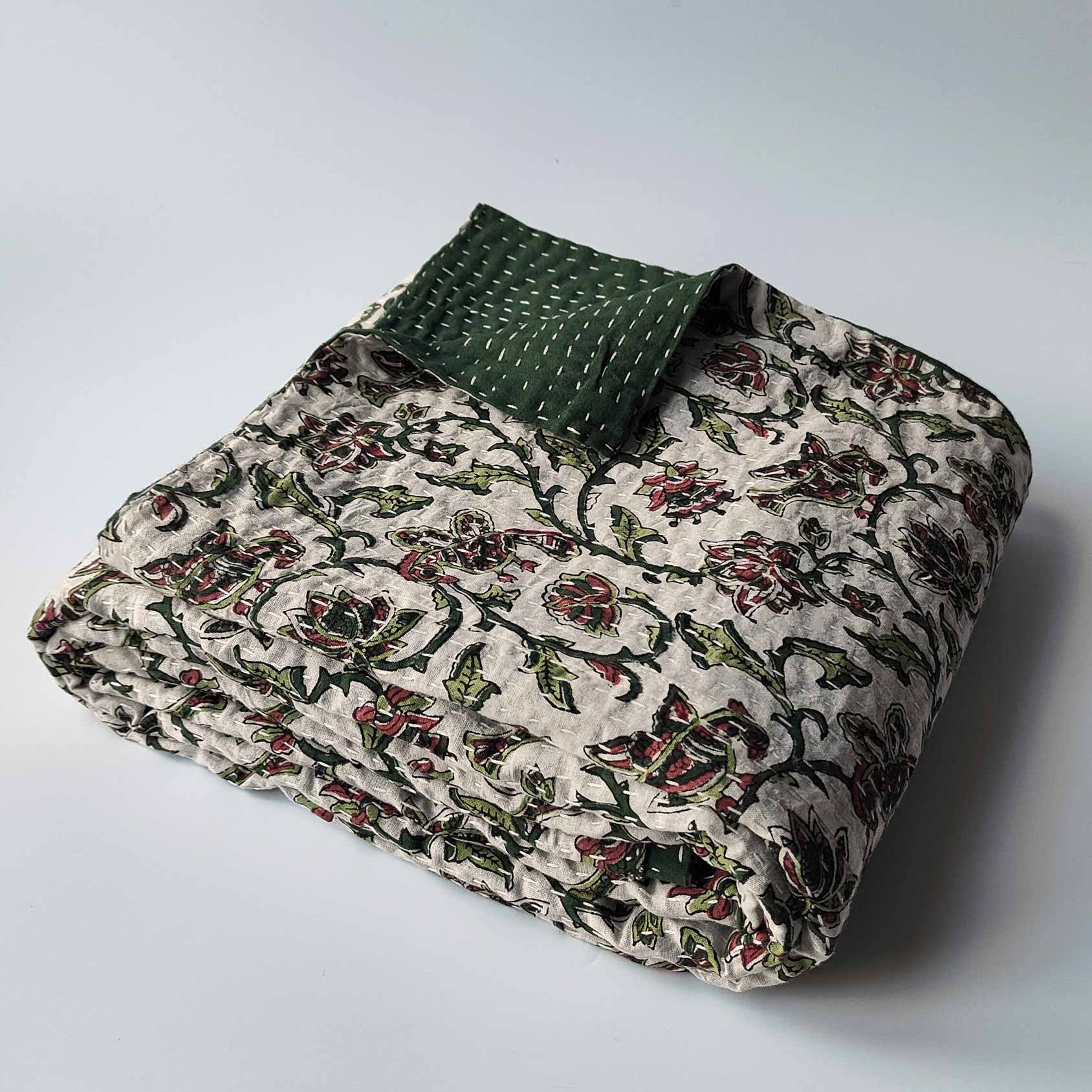 Amanda Handmade Block Printed Quilt | Anboise