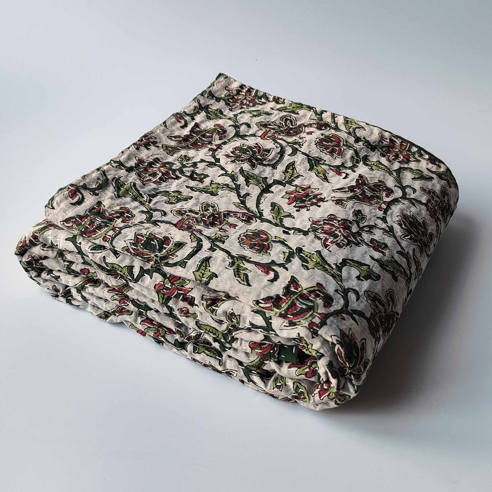 Amanda Handmade Block Printed Quilt | Anboise