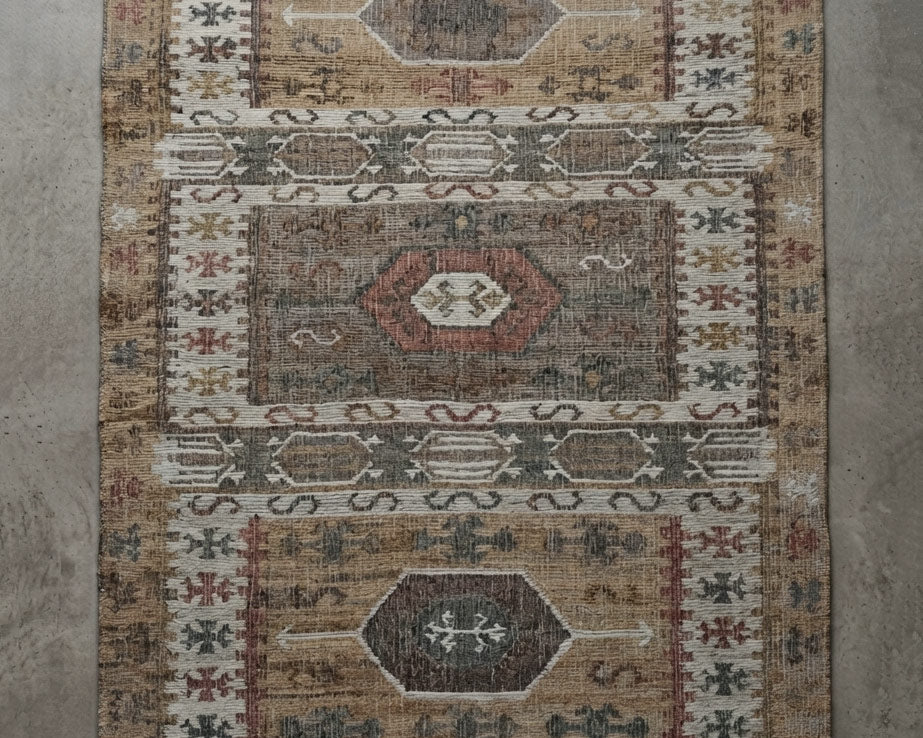 Aubrielle handwoven jute rug 2m × 3m with geometric natural weave | Anboise