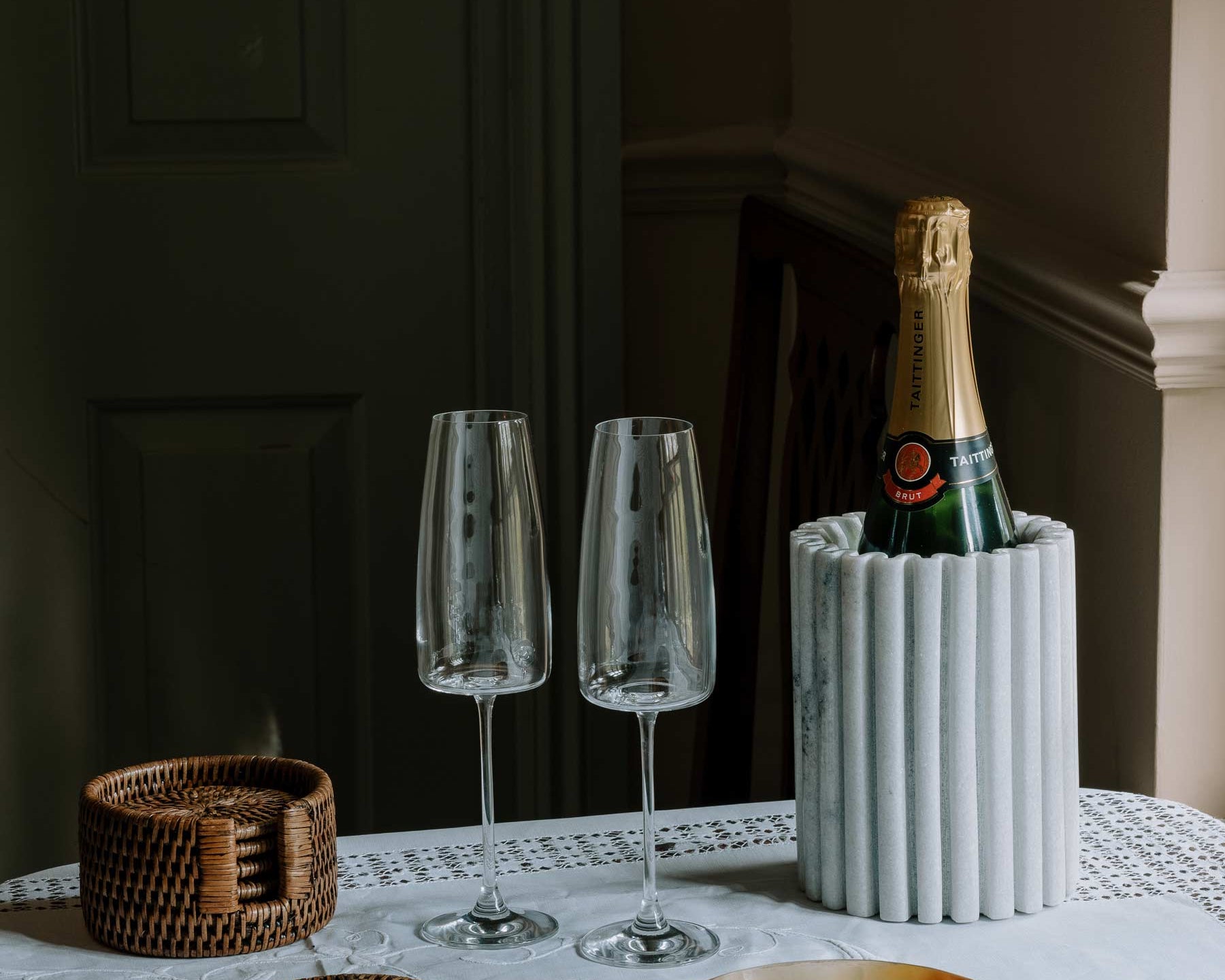 Esmeralda Fluted Marble Wine Cooler | Anboise