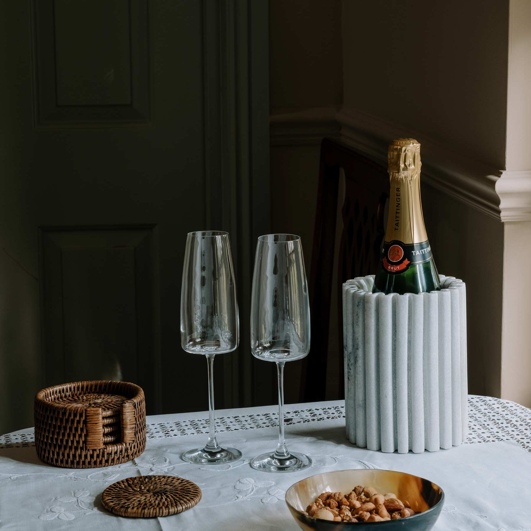 Esmeralda Fluted Marble Wine Cooler | Anboise