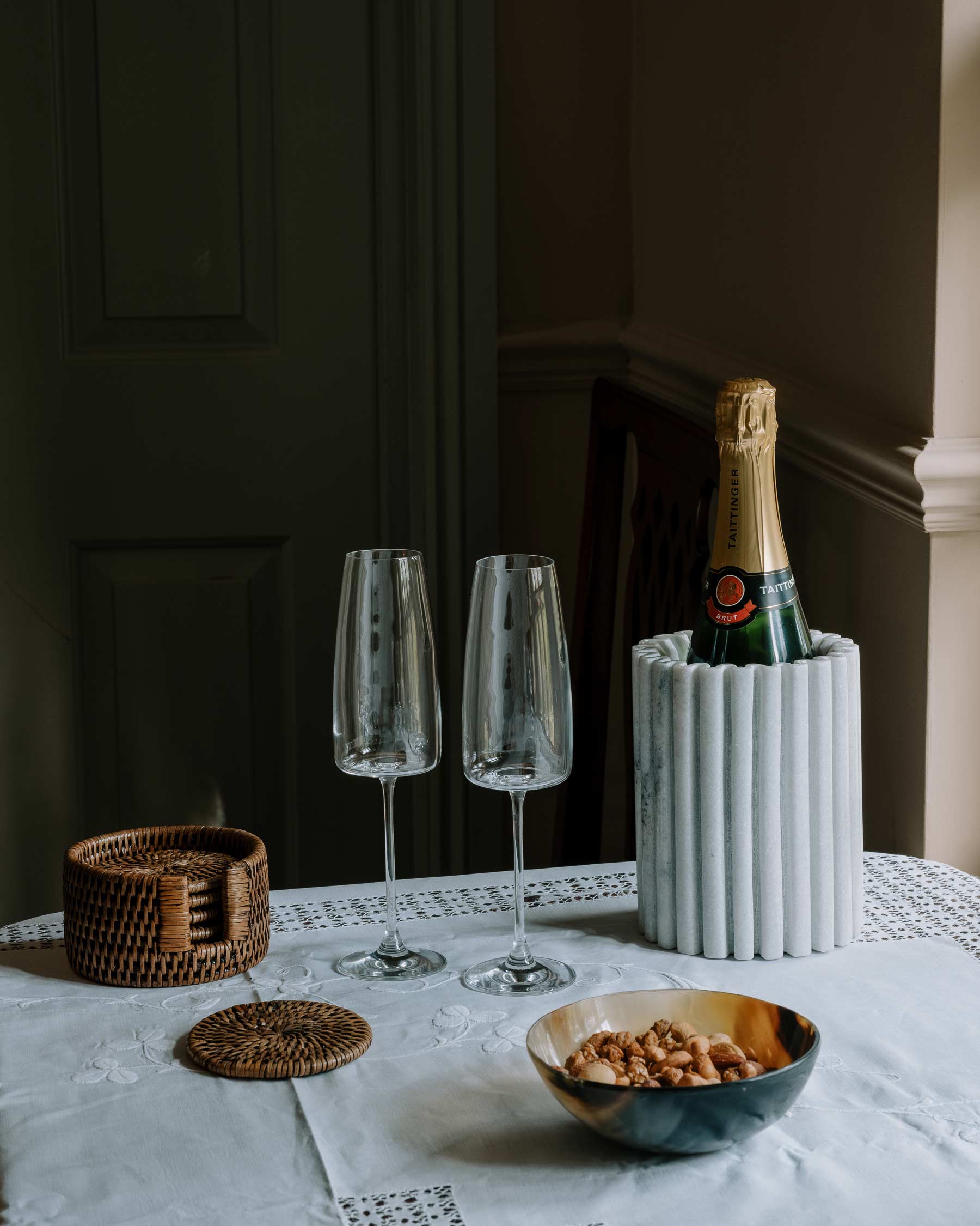 Esmeralda Fluted Marble Wine Cooler | Anboise
