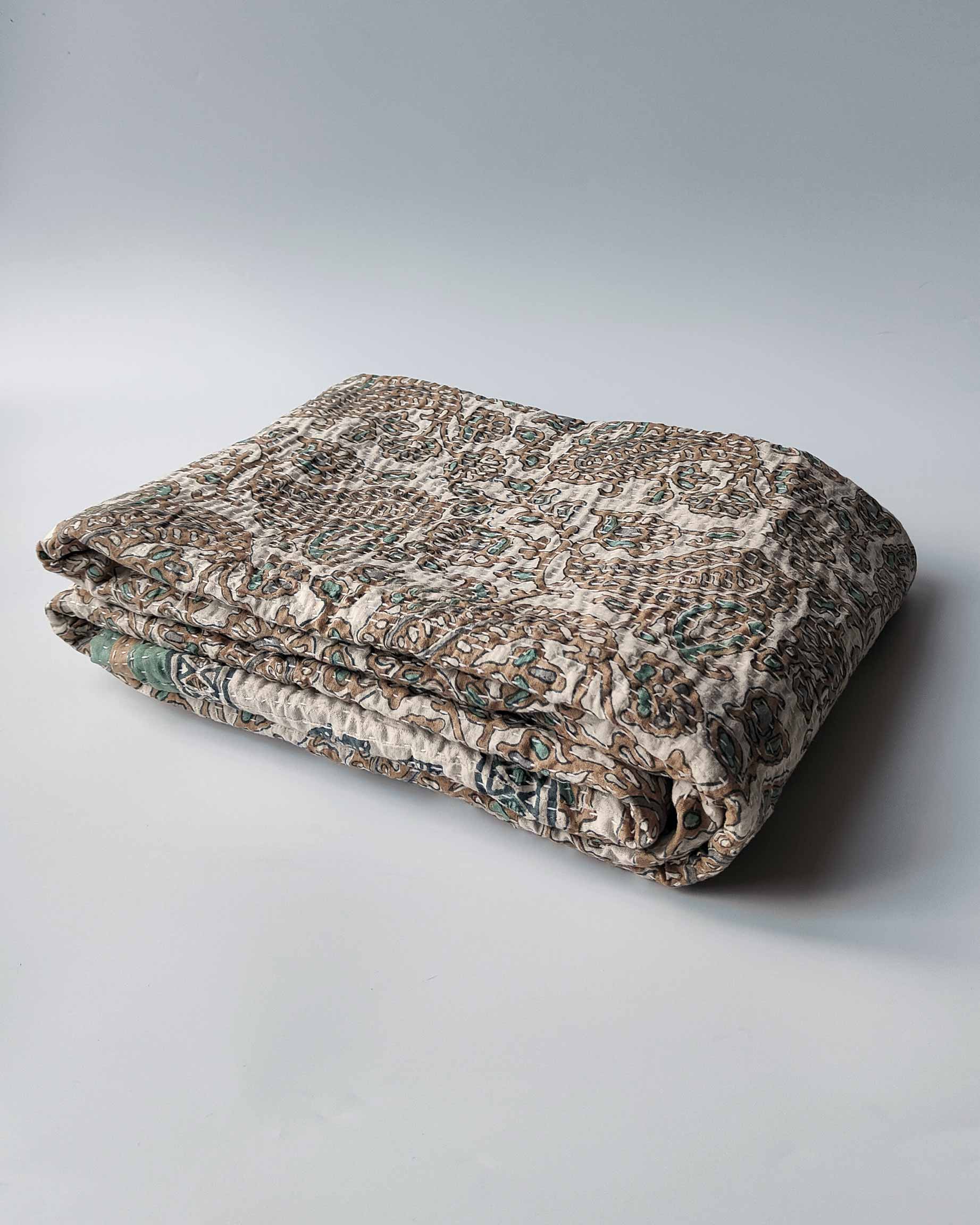 Daniella Handmade Block Printed Quilt | Anboise