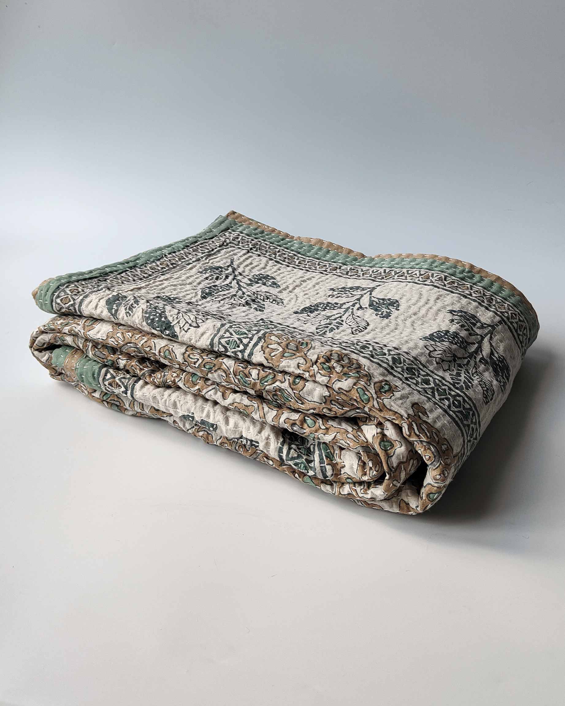 Daniella Handmade Block Printed Quilt | Anboise
