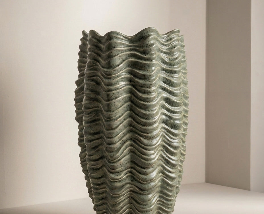 Francesca tall ceramic decorative vase with sculptural texture – Anboise