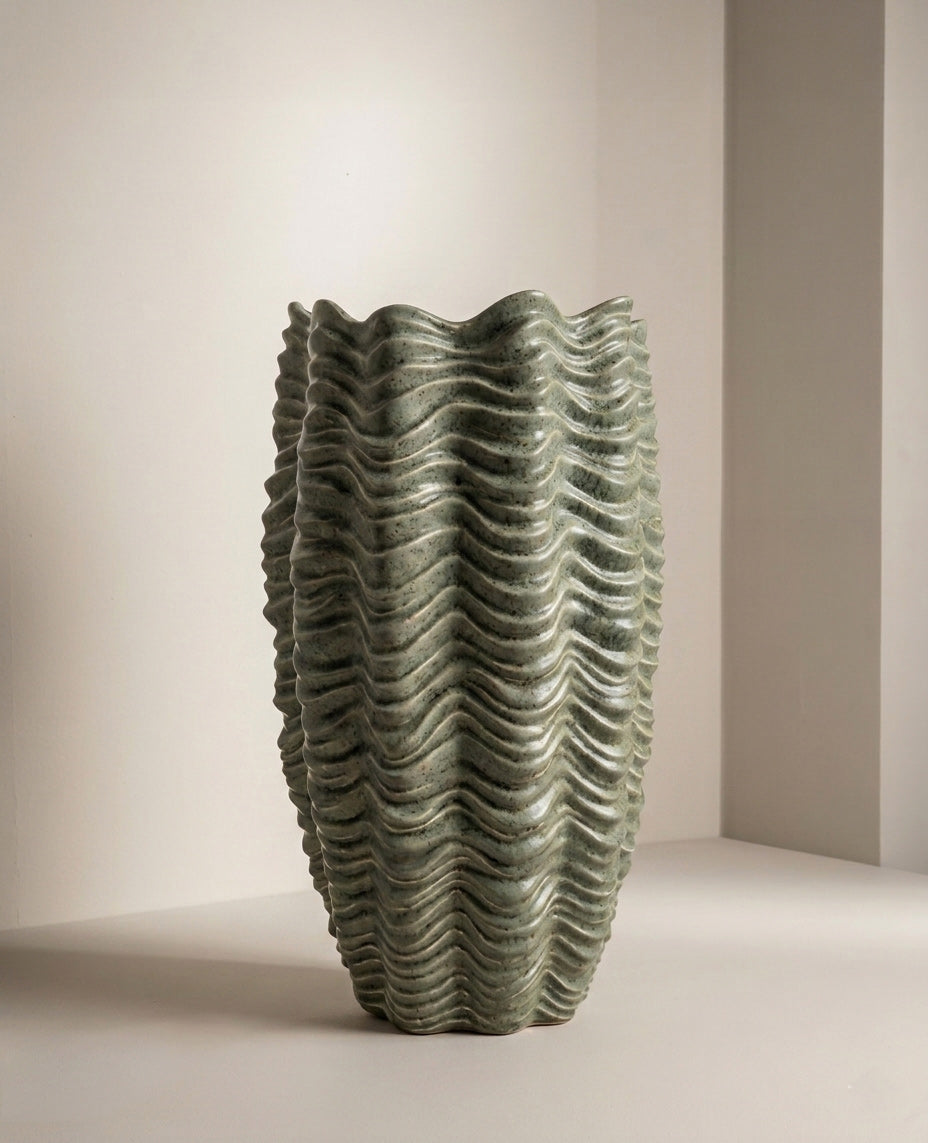 Francesca tall ceramic decorative vase with sculptural texture – Anboise