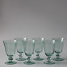 Set of six delicately pleated luxury green wine glasses | Anboise Glassware
