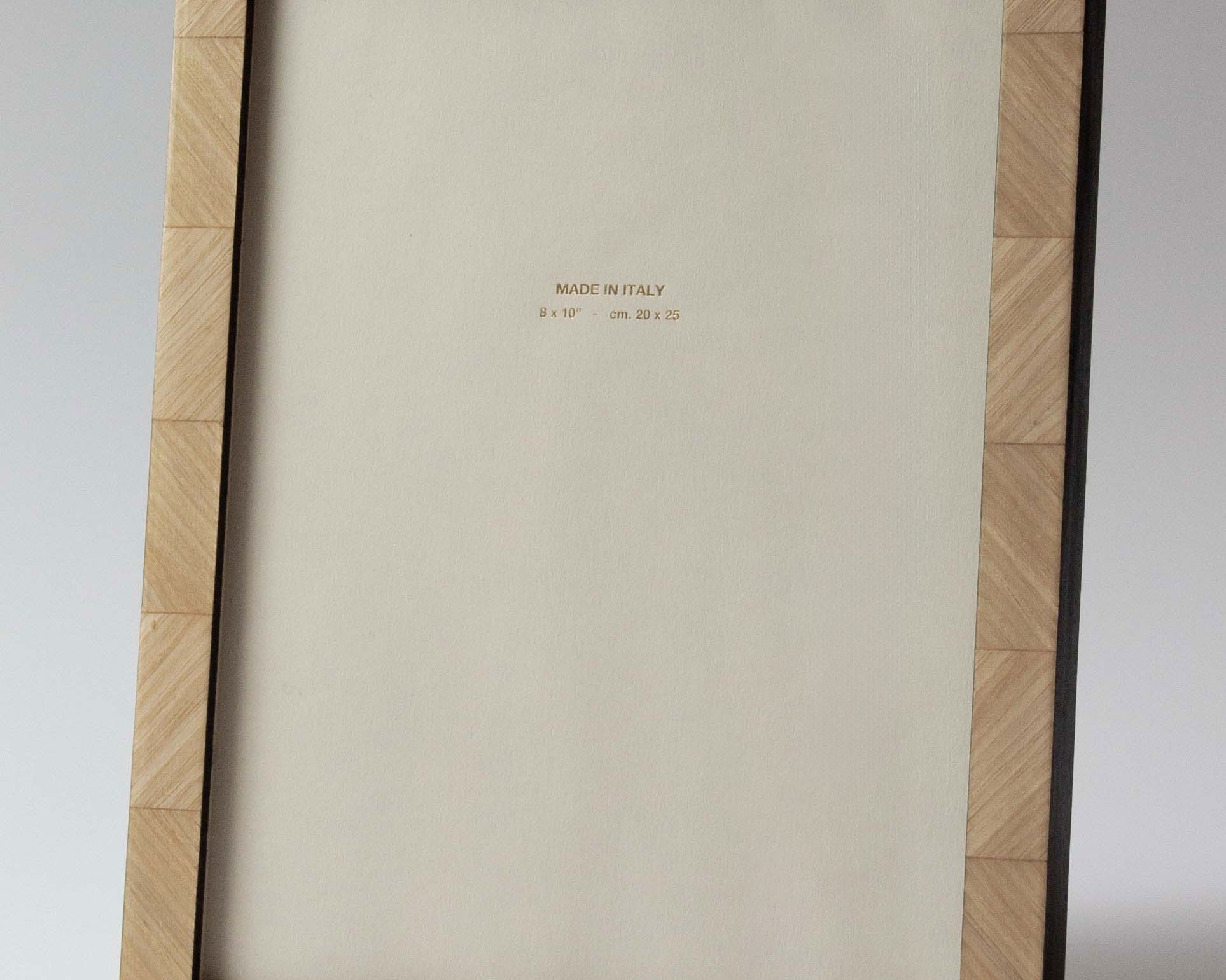 Luxury lacquered oak marquetry photo frame handmade for Anboise in Italy | 8x10