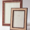 Luxury lacquered dual tone oak herringbone marquetry photo frame is handmade for Anboise 5x7