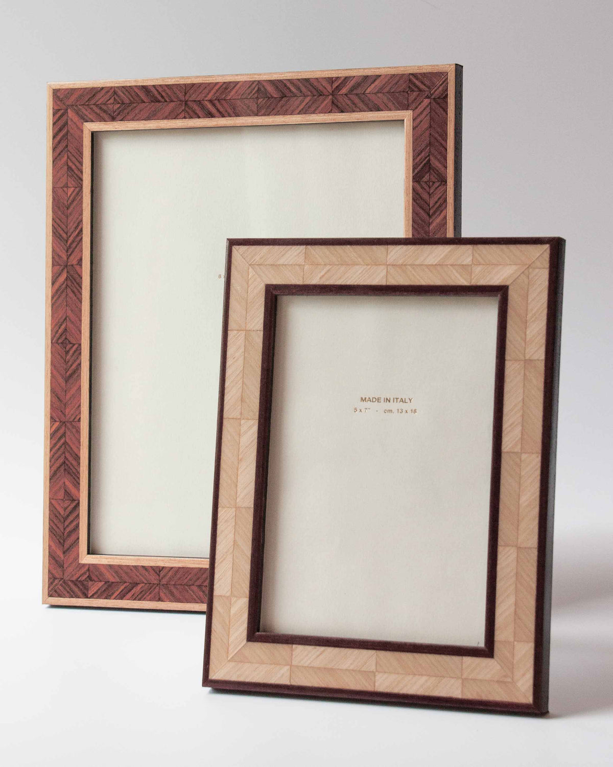 Luciana Handmade Oak Herringbone Marquetry Photo Frame