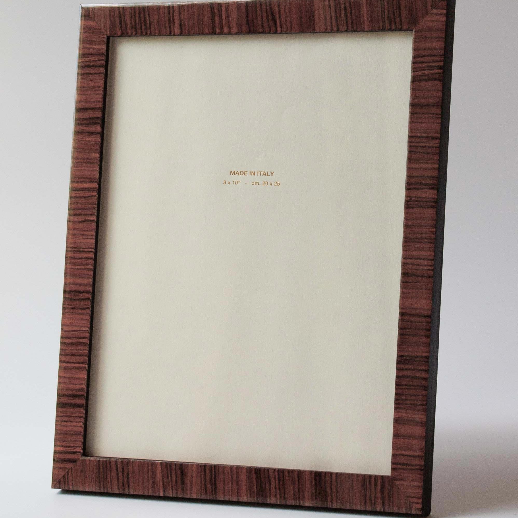 Luxury lacquered rosewood marquetry photo frame handmade for Anboise in Italy | 8x10 