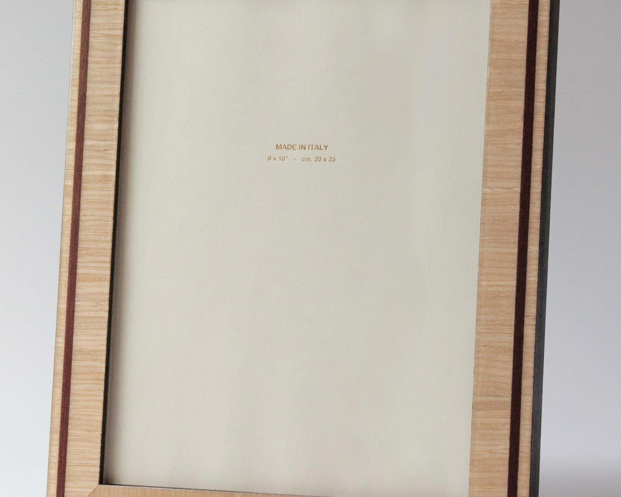 Luxury lacquered finish dual tone oak marquetry photo frame handmade for Anboise| 8x10