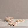 Kelsy travertine marble coasters with natural dark veining – Anboise