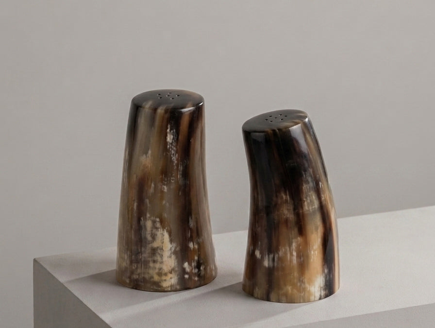 Nyla handcrafted horn salt & pepper set – Anboise