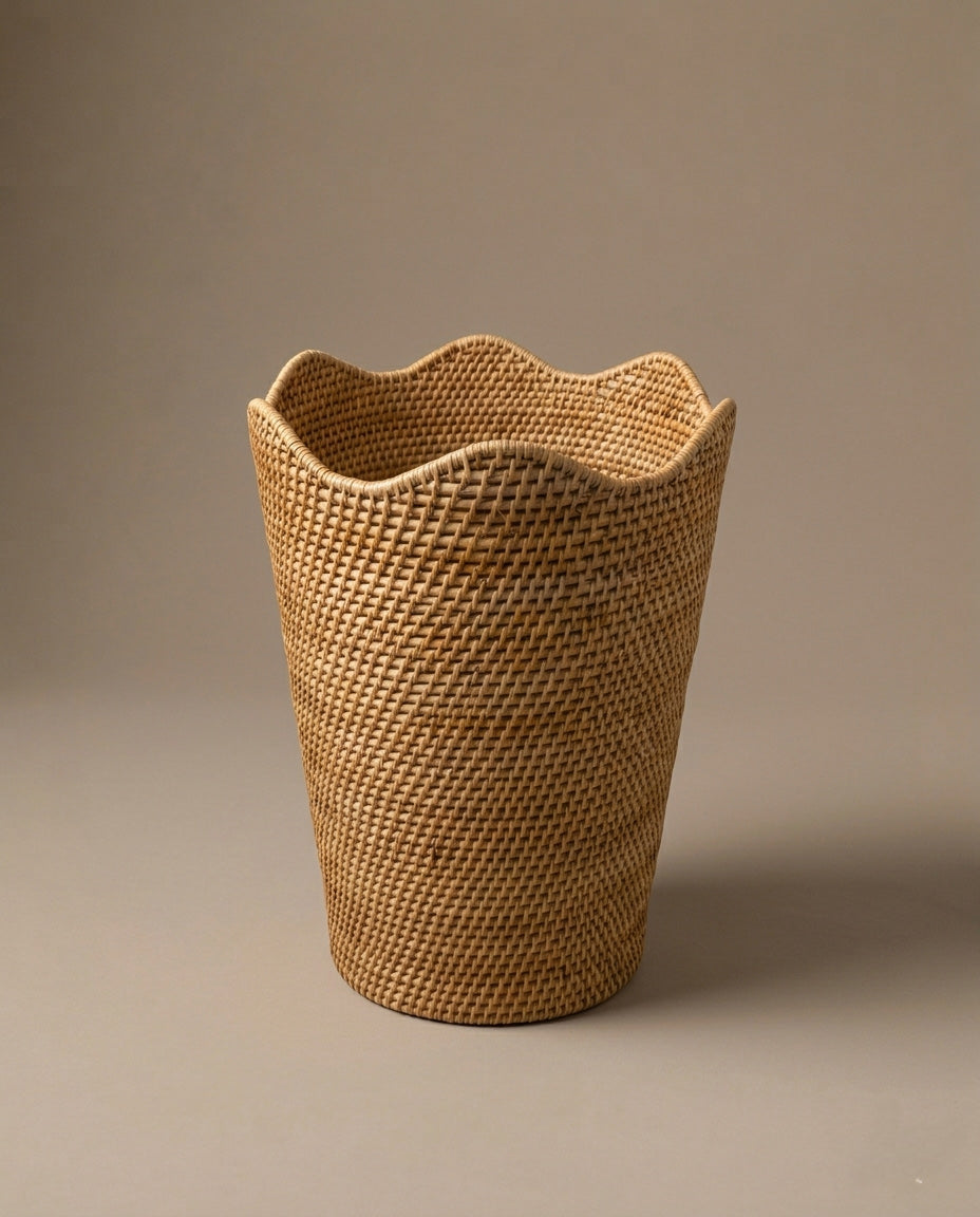 Tapered natural rattan umbrella stand – Anboise
