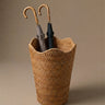 Mae scalloped rattan umbrella stand – handwoven natural rattan