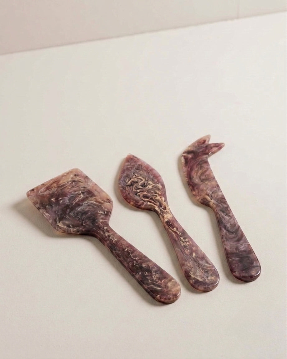 Sierra Decorative Cheese Set in marbled resin – Anboise