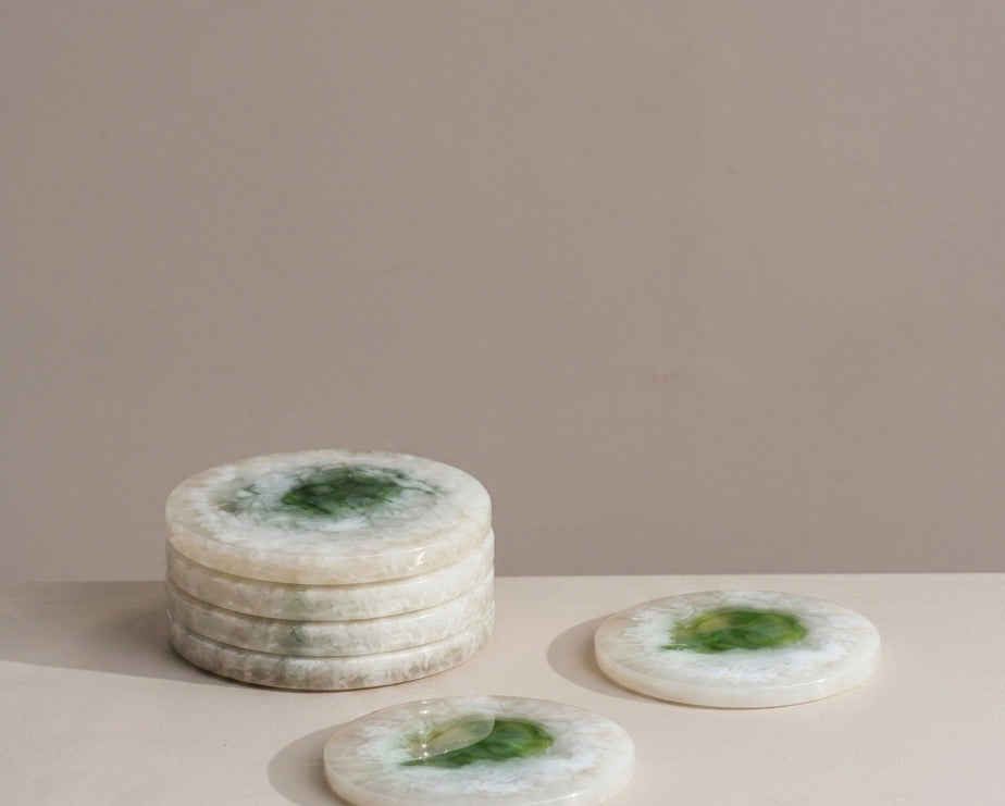 Jasper hand‑poured resin coasters with unique patterns – Anboise
