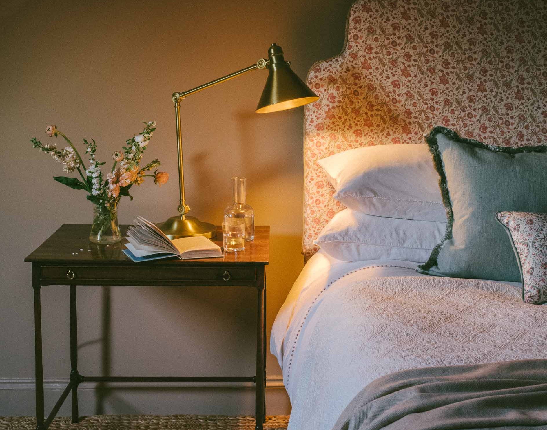Chester Castle tall curved headboard – handmade in the UK - Anboise
