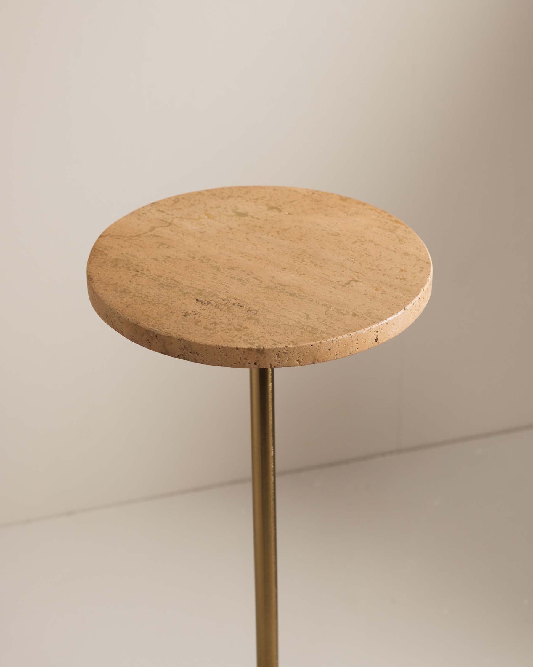 Emmy Travertine Side Table