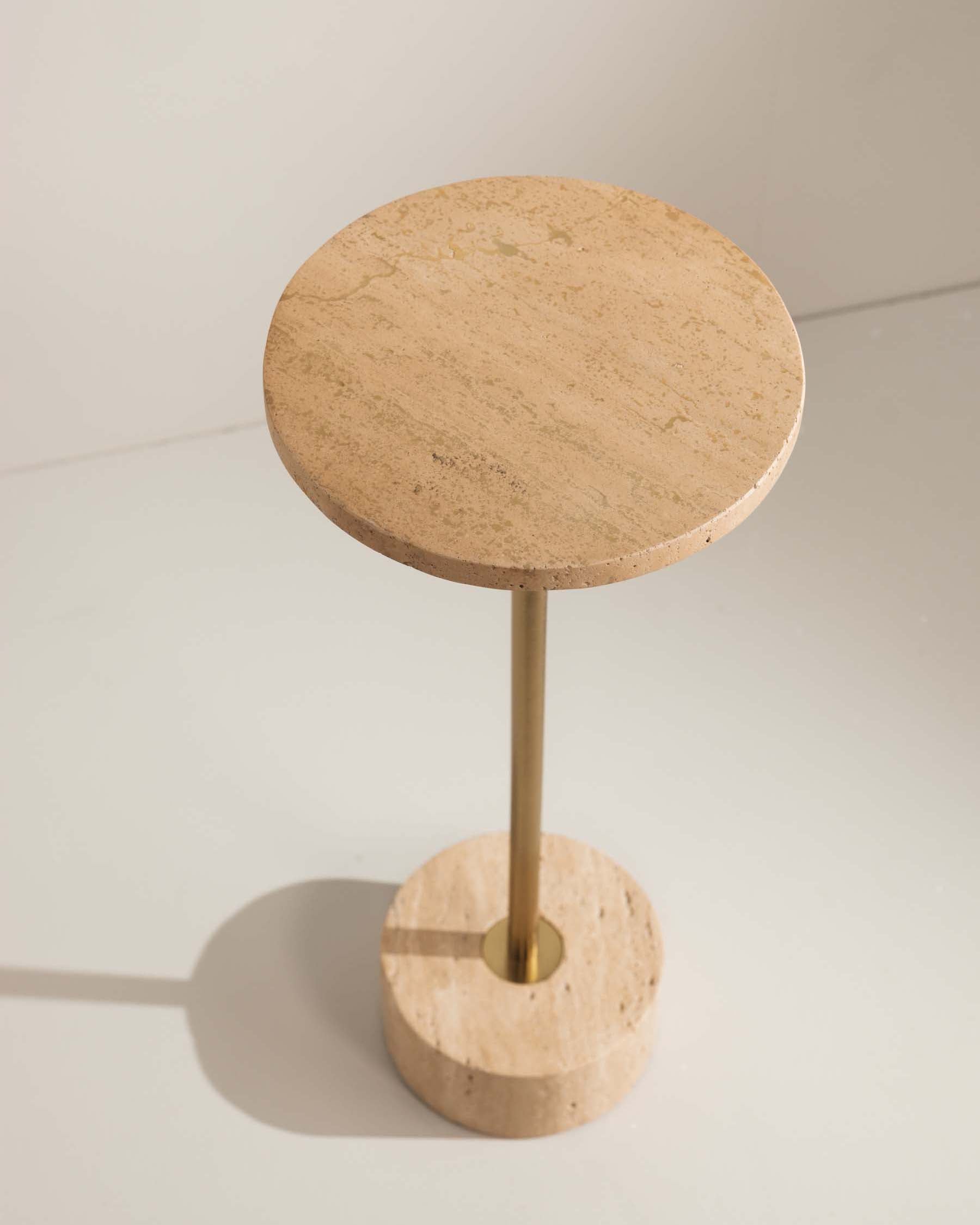 Emmy Travertine Side Table