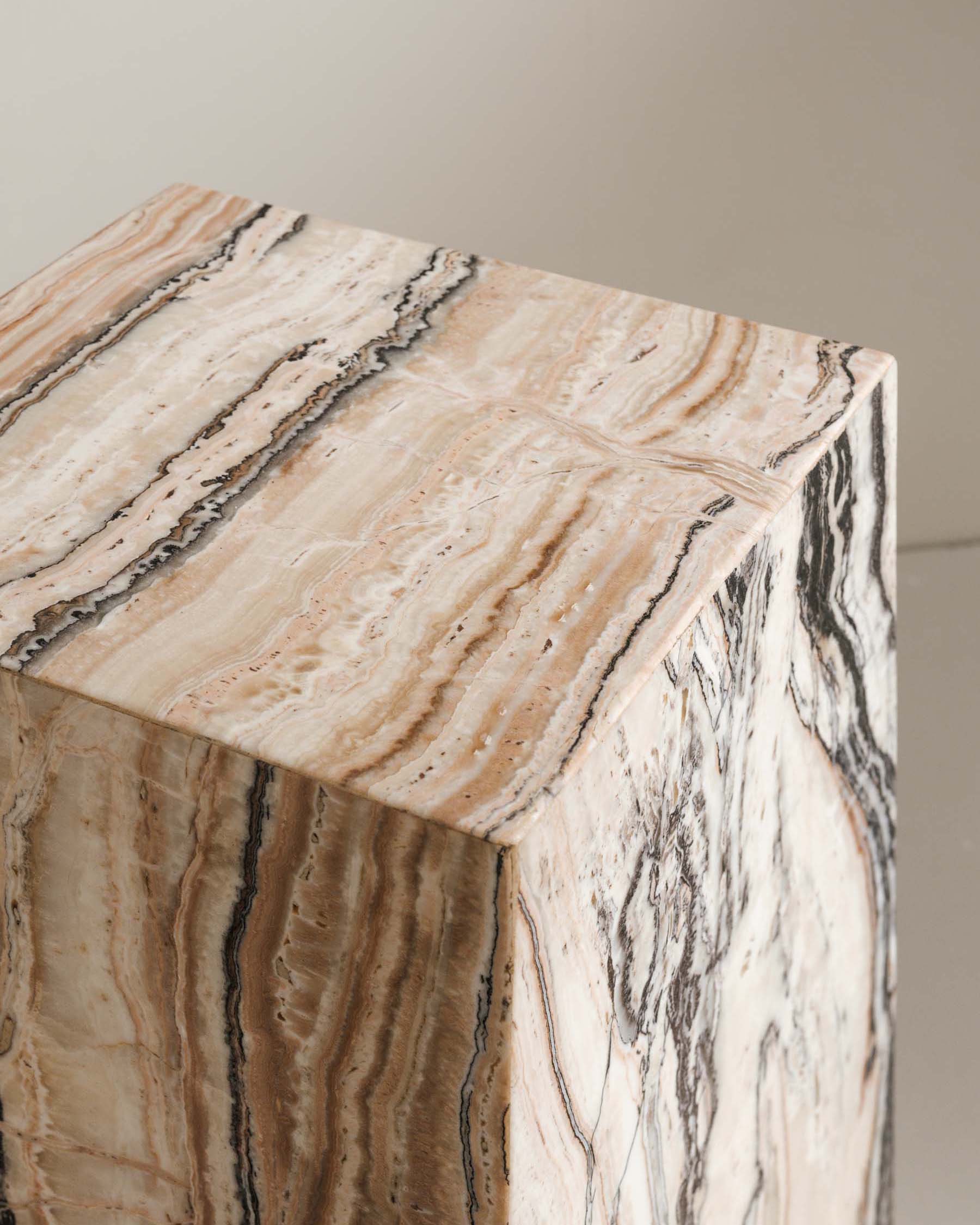 Celine Travertine Square Side Table