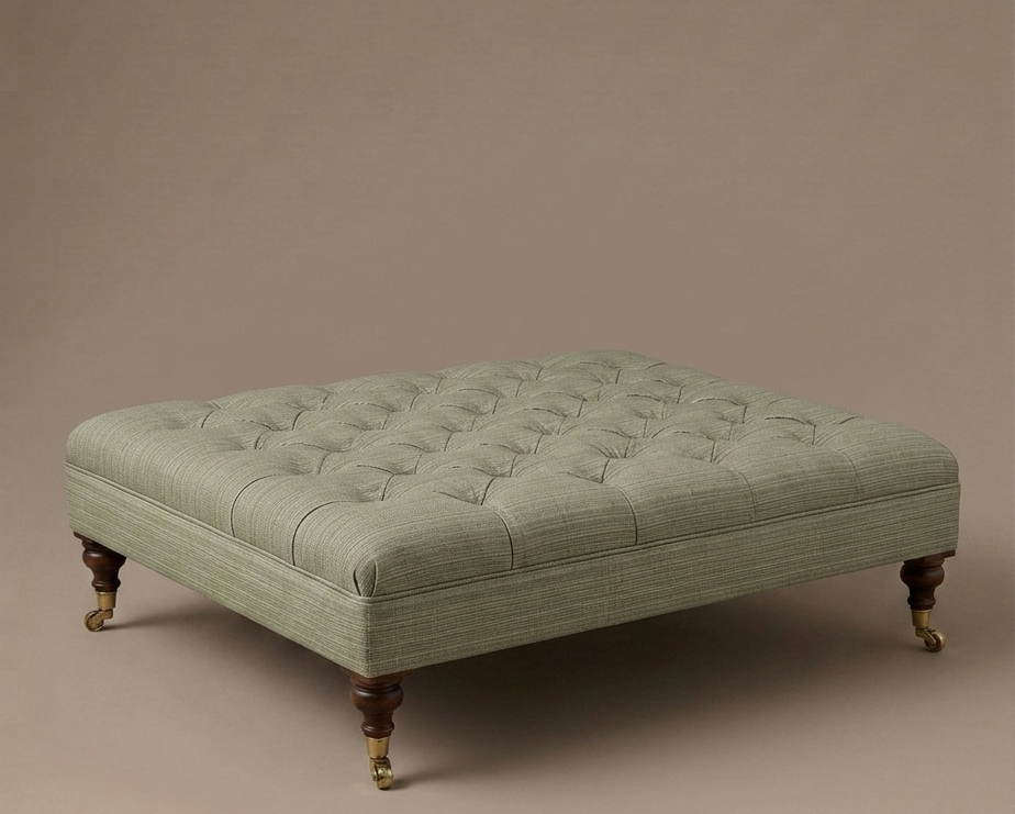 Chelsea handmade deep‑buttoned ottoman – Anboise