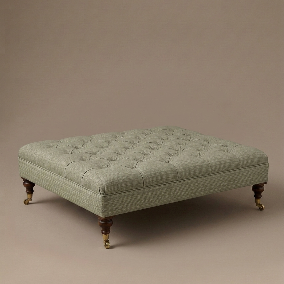 Chelsea handmade deep‑buttoned ottoman – Anboise
