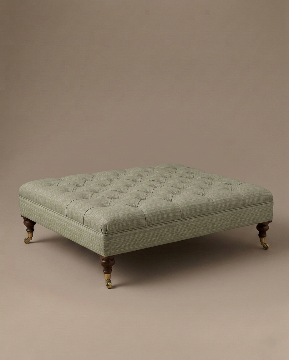 Chelsea handmade deep‑buttoned ottoman – Anboise