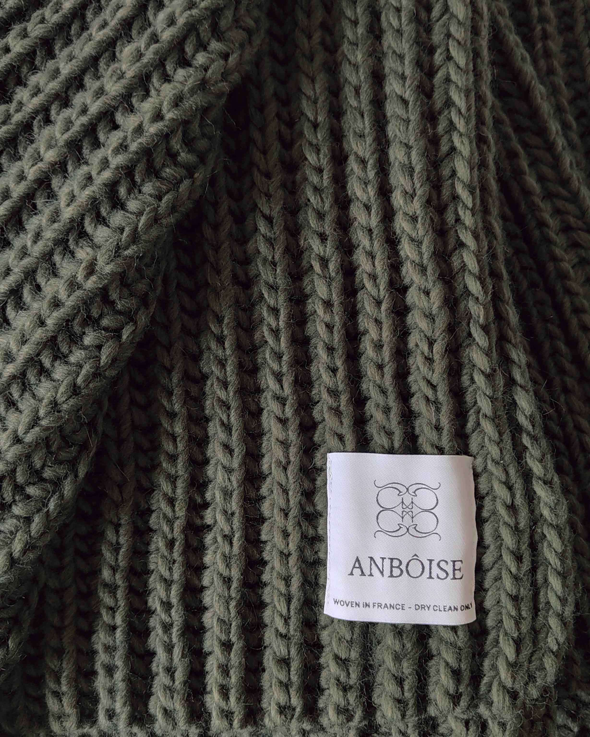 Elaina Dark Green Cable Knit Throw | Anboise