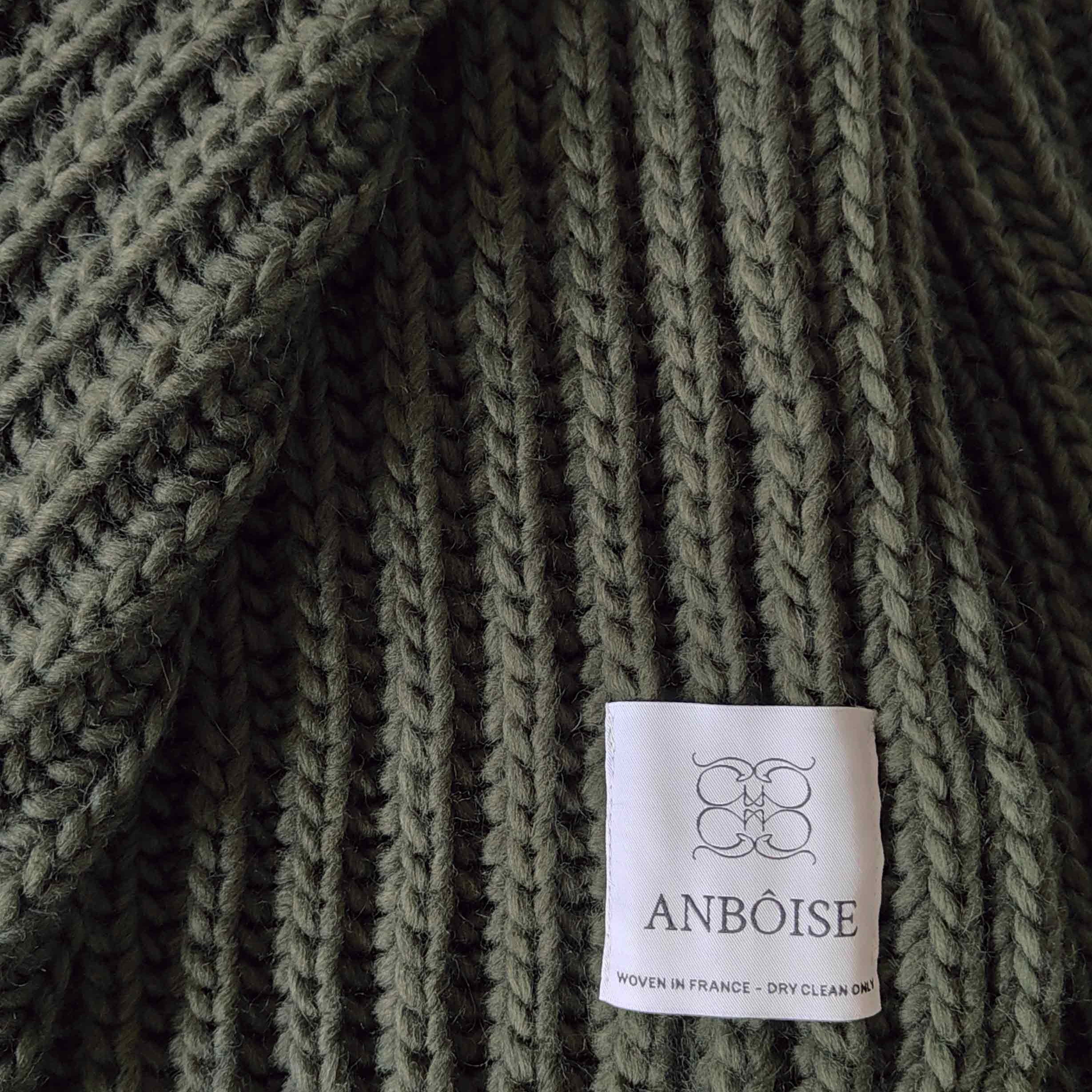 Elaina Dark Green Cable Knit Throw | Anboise