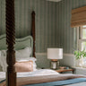 Great River curved upholstered headboard with piping – handmade in the UK - Anboise