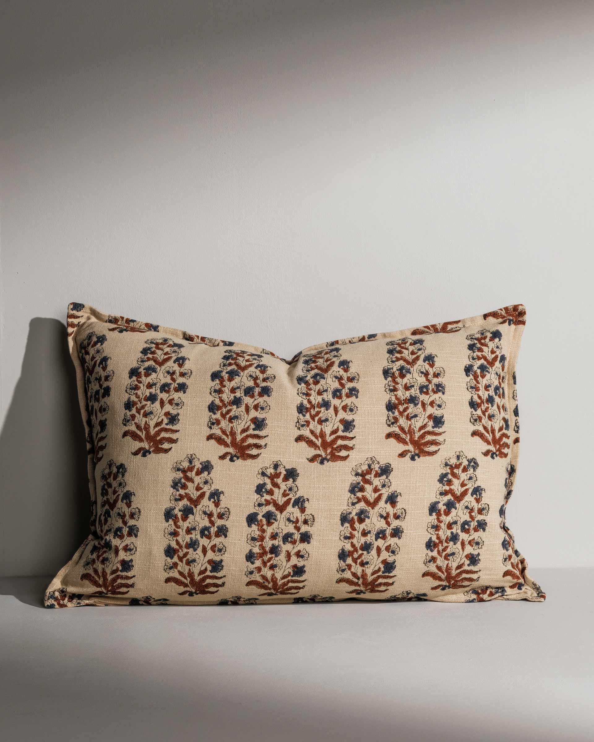 Mira rectangular hand block printed cushion – Jaipur craftsmanship - Anboise
