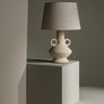 Helen textured off‑white ceramic table lamp with linen shade – Anboise
