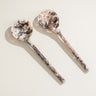 Eve black and white marbled resin salad servers – Anboise