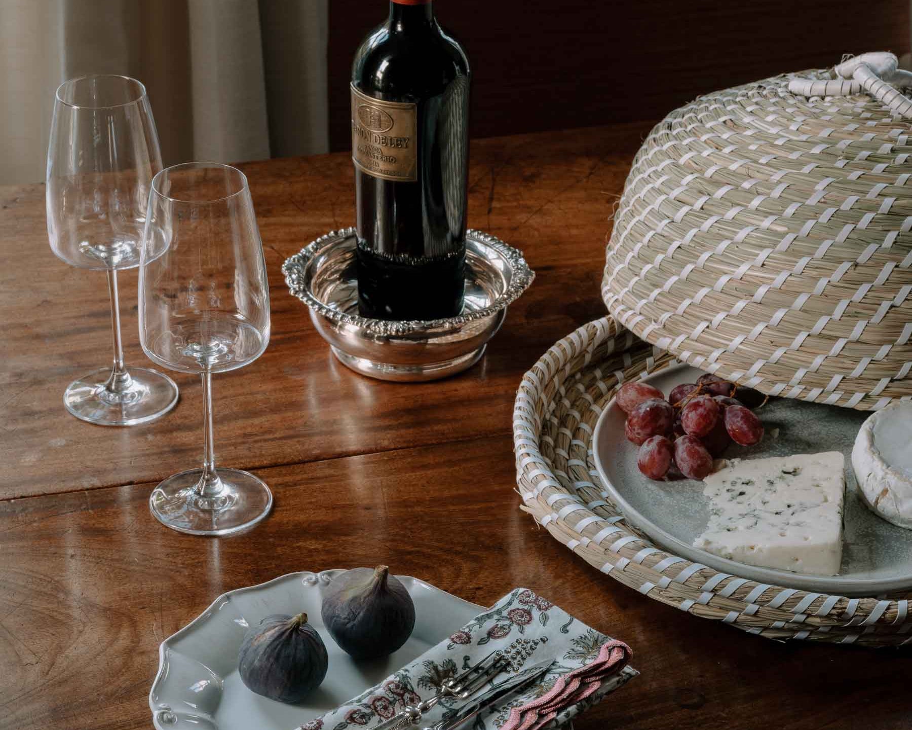 Seagrass dome styled on dining table
- food cover cloche dome | Anboise