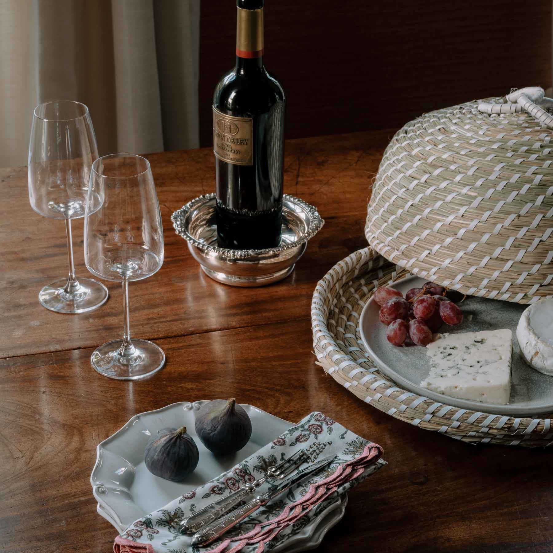 Seagrass dome styled on dining table
- food cover cloche dome | Anboise