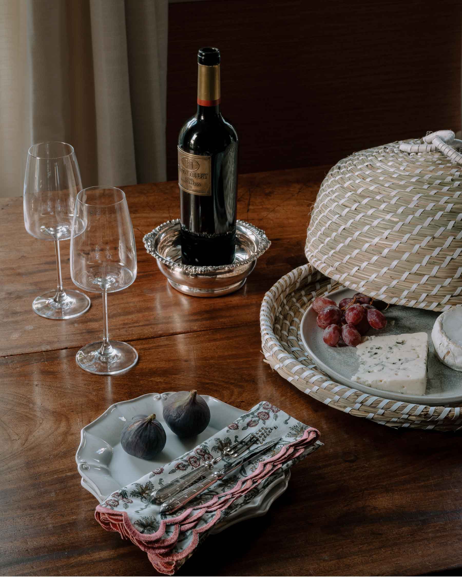 Seagrass dome styled on dining table
- food cover cloche dome | Anboise
