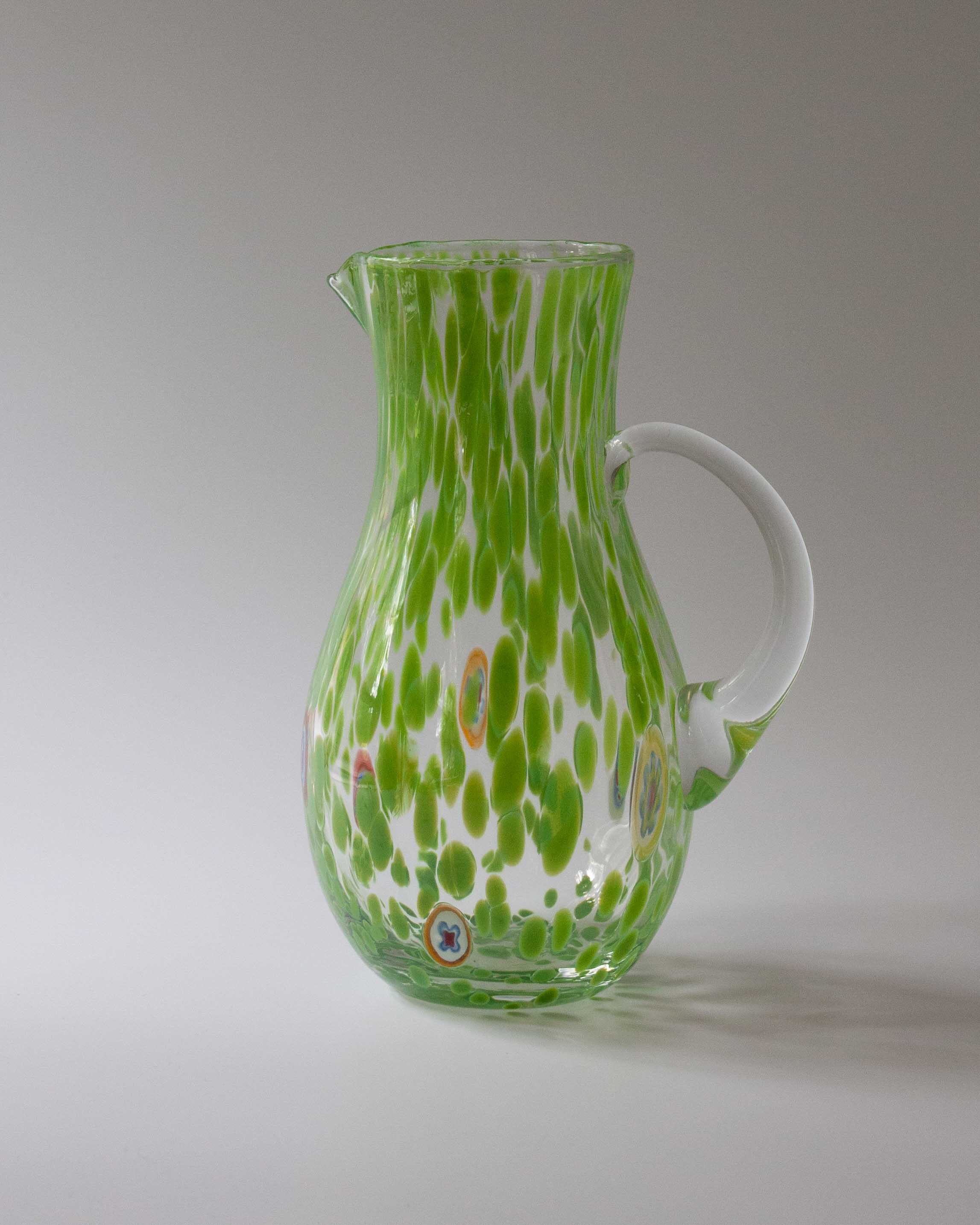 Handblown Green Murano Jug