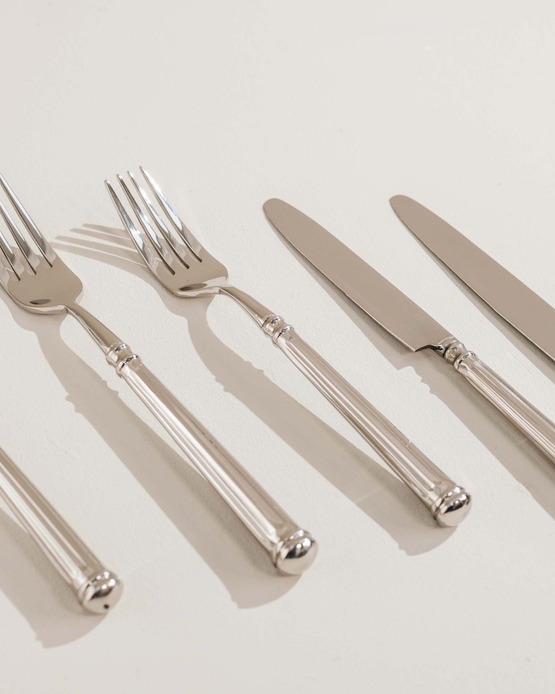 Renata 18/10 stainless steel cutlery set with ribbed handles – Anboise