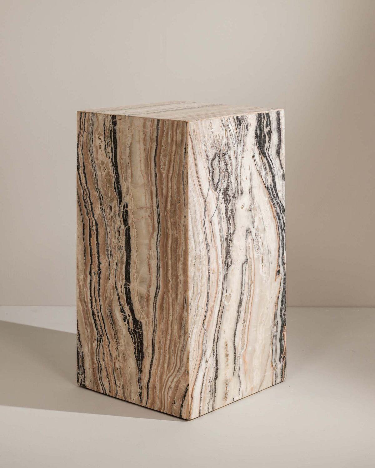 Celine Travertine Square Side Table