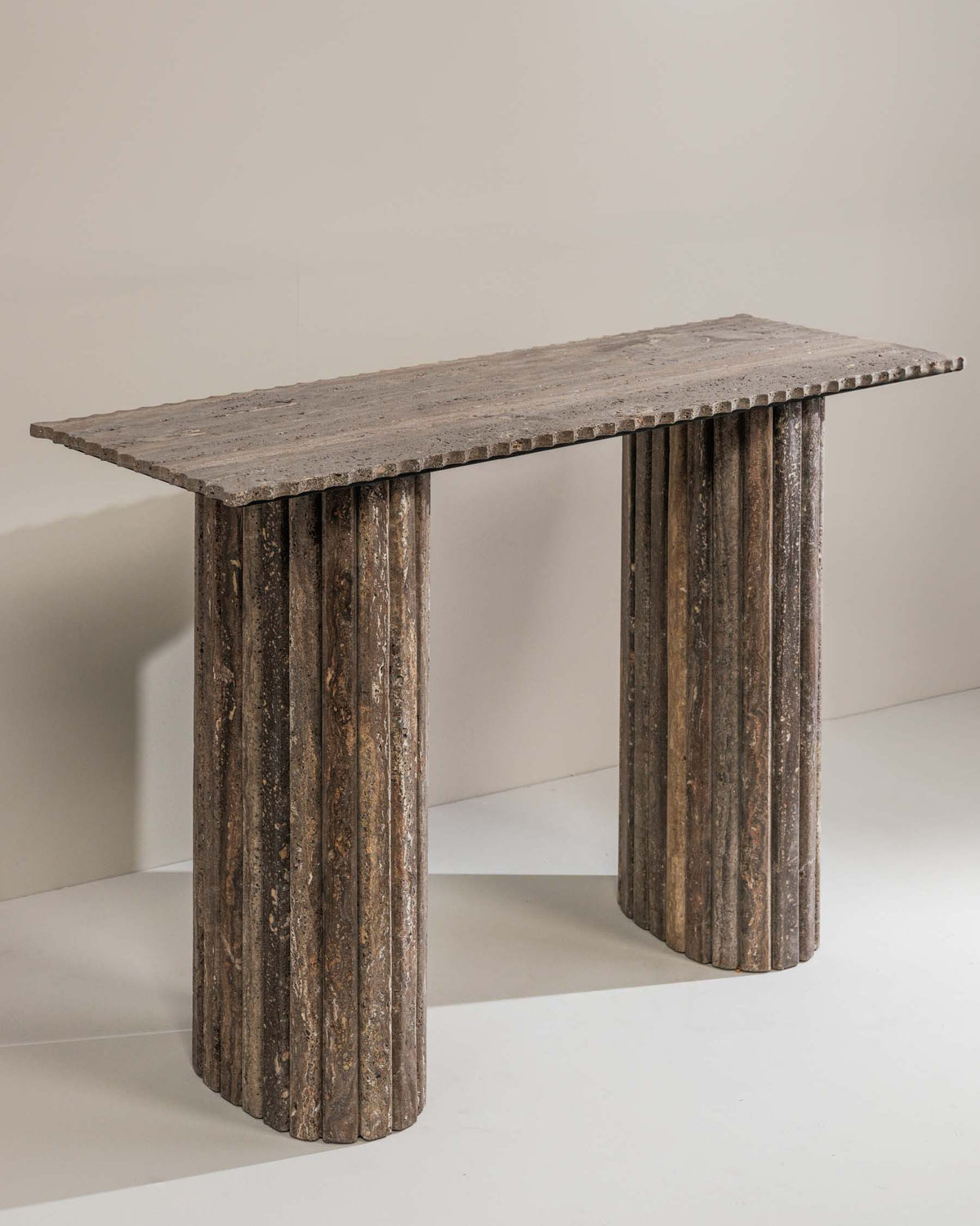 April Travertine Console Table