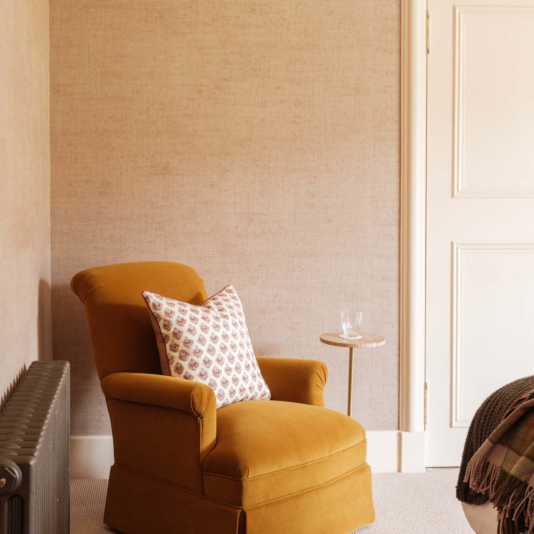 Celine Side Table styled in a contemporary bedroom - Anboise