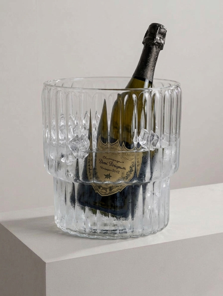 Hallie Fluted Glass Champagne Bucket
